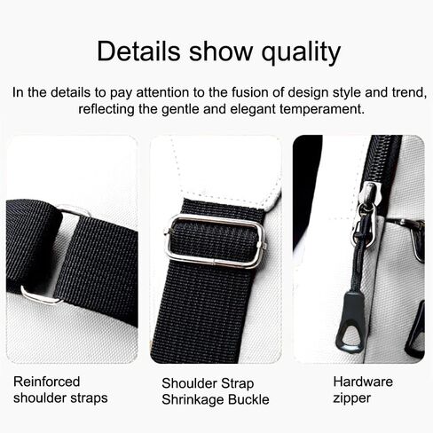 Shoulder Crossbody Bag Outdoor Sports Oxford Cloth Waterproof Backpack,White in Saudi Arabia