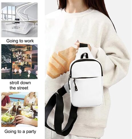 Shoulder Crossbody Bag Outdoor Sports Oxford Cloth Waterproof Backpack,White in Saudi Arabia