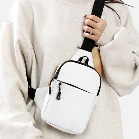 Shoulder Crossbody Bag Outdoor Sports Oxford Cloth Waterproof Backpack,White in Saudi Arabia