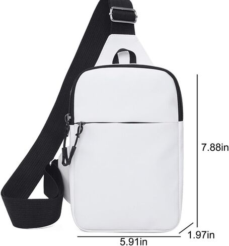Shoulder Crossbody Bag Outdoor Sports Oxford Cloth Waterproof Backpack,White in Saudi Arabia