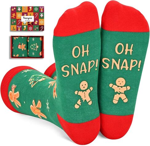 HAPPYPOP Christmas Socks for Adults - Gingerbread Santa Xmas Gifts with Greeting Card in Saudi Arabia