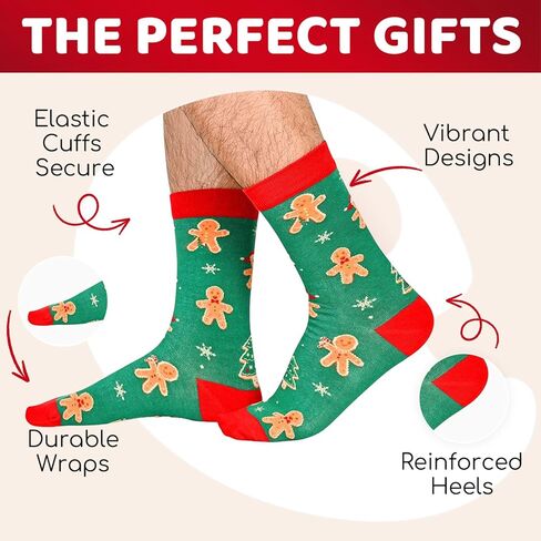 HAPPYPOP Christmas Socks for Adults - Gingerbread Santa Xmas Gifts with Greeting Card in Saudi Arabia