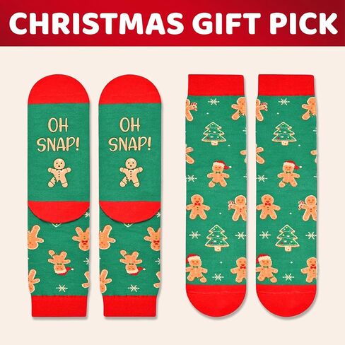 HAPPYPOP Christmas Socks for Adults - Gingerbread Santa Xmas Gifts with Greeting Card in Saudi Arabia