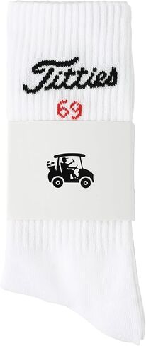 جوارب جولف مضحكة من ZEETY - جوارب بيضاء مبتكرة، هدايا جولف فريدة وإكسسوارات جولف، زوج واحد في كل عبوة، مقاس 9-13 in Kuwait