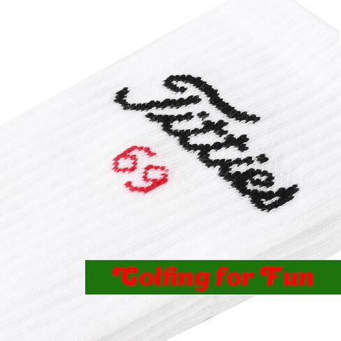 جوارب جولف مضحكة من ZEETY - جوارب بيضاء مبتكرة، هدايا جولف فريدة وإكسسوارات جولف، زوج واحد في كل عبوة، مقاس 9-13 in Kuwait