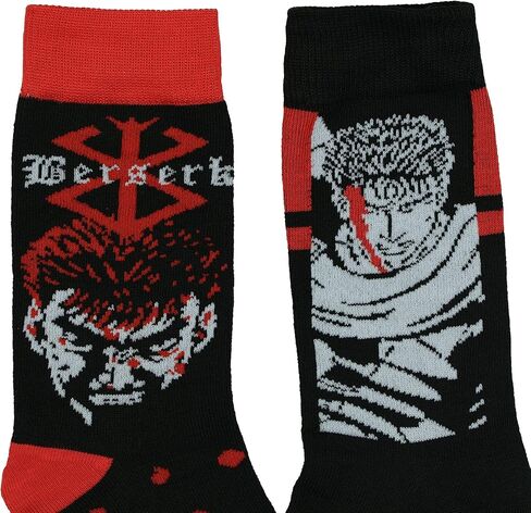 جوارب Berserk للرجال، تصميمات مستوحاة من الشجاعة، جوارب طاقم منتصف الساق للبالغين، زوجان يناسب مقاس الحذاء 8-12 in Kuwait