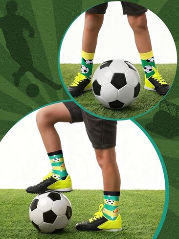 6 Pairs Funny Soccer Socks for Men Women, Novelty Athletic Crew Socks, Holiday Birthday Christmas Gift for Lovers, Players, and Teams in Saudi Arabia
