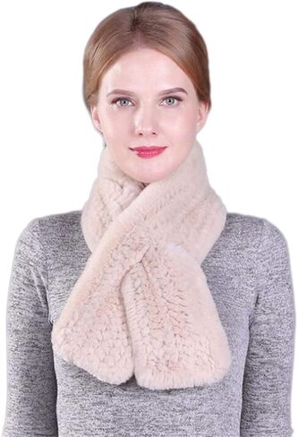 KAISHIN Winter Dense Woven Real Fur Long Scarves for Women Thickening Warm Solid Knitted Rex Rabbit Fur Mufflers in Saudi Arabia