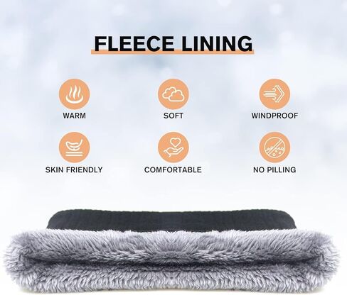 Scarf Winter Double-Layer Neck Warmer Knit Fleece Lined Circle Loop Scarves Gifts For Women Men in Saudi Arabia