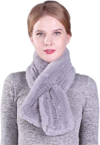 KAISHIN Winter Dense Woven Real Fur Long Scarves for Women Thickening Warm Solid Knitted Rex Rabbit Fur Mufflers in Saudi Arabia