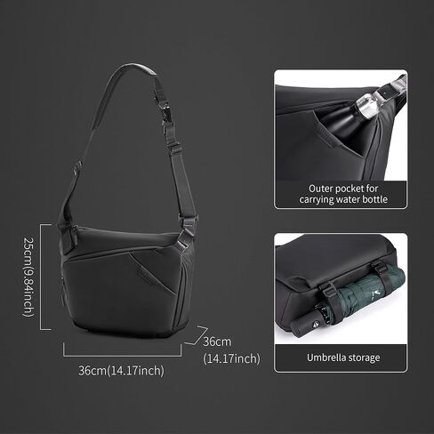 Sling Bag Crossbody Shoulder Chest Bag Large lightweight Black waterproof Waist crossbody fanny pack for Men,Travel,Daily Use,Hiking,Commute in Saudi Arabia