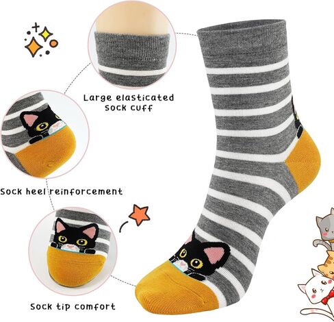 5 Pairs Crew Socks for Women-Retro Socks Cute Casual Calf Sock in Saudi Arabia