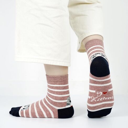 5 Pairs Crew Socks for Women-Retro Socks Cute Casual Calf Sock in Saudi Arabia