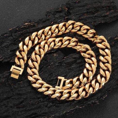 18k Cuban Men'S Pure Gold Necklace, A Powerful Hip-Hop Style Necklace Designed Specifically For Men. It Is An Ideal Gift For Fathers, Lovers, And Friends in Saudi Arabia