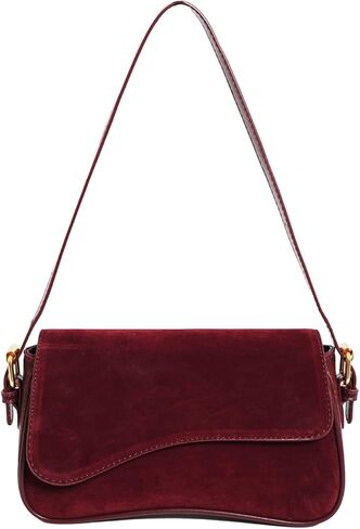 Suede Shoulder Bag Small Suede Purse Handbag with 2 Straps Retro Crossbody Bags for Women in Saudi Arabia