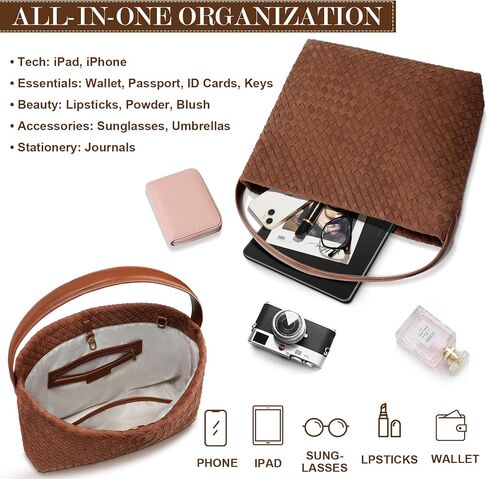 Woven Suede Shoulder Bag for Women Slouchy Suede Woven Hobo Bag Tote Elegant Handbag Shoulder Satchel Bag for Work Travel in Saudi Arabia