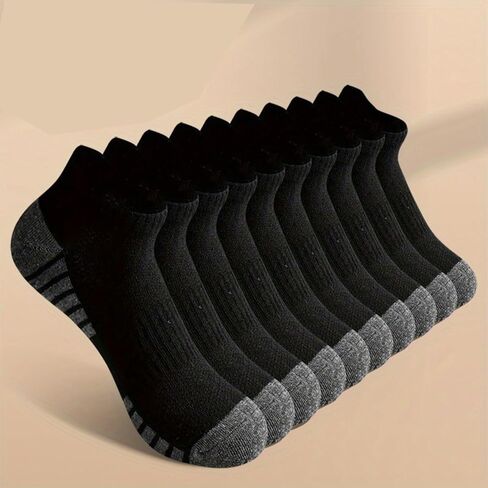 10 Pairs Mens Cushioned Ankle Socks, Low Cut Breathable Casual Socks in Saudi Arabia
