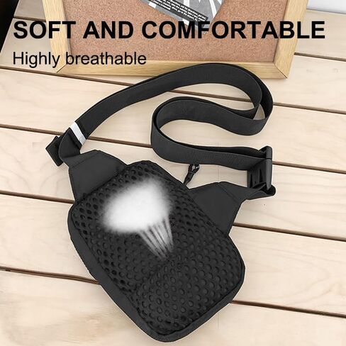 Sling Bag for Men and Women, Mini Crossbody Bags with Adjustable Strap, Water Resistant Fanny Pack Phone Holder for Workout Running Hiking Traveling, Black in Saudi Arabia