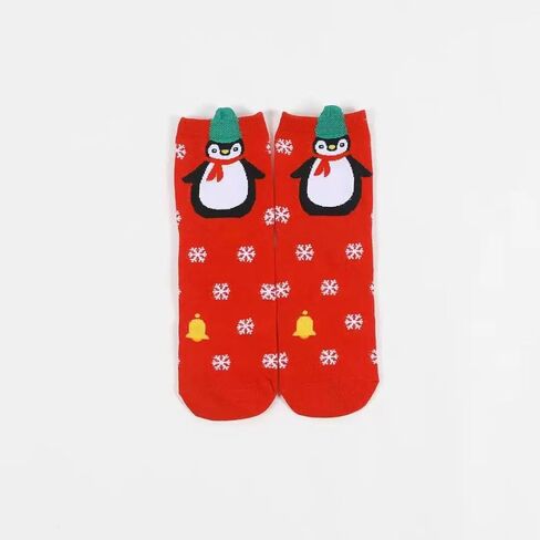 4 Pairs Socks Set for Women – Santa, Snowman, Penguin & Gingerbread Designs, Cozy Winter Holiday Socks (Sock Size 9–11 / Fits US Shoe 5.5–9.5, EU 36–40) in Kuwait