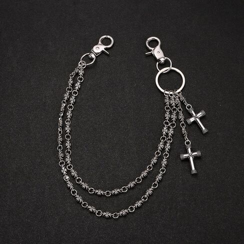 Wallet Chain - Layered Cross Pants Chain Belt Jeans Pocket Chains Hip Hop Punk Trousers Biker Chains Goth Clothing Accessories for Men Women in Saudi Arabia