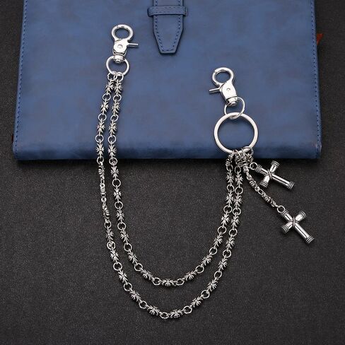 Wallet Chain - Layered Cross Pants Chain Belt Jeans Pocket Chains Hip Hop Punk Trousers Biker Chains Goth Clothing Accessories for Men Women in Saudi Arabia