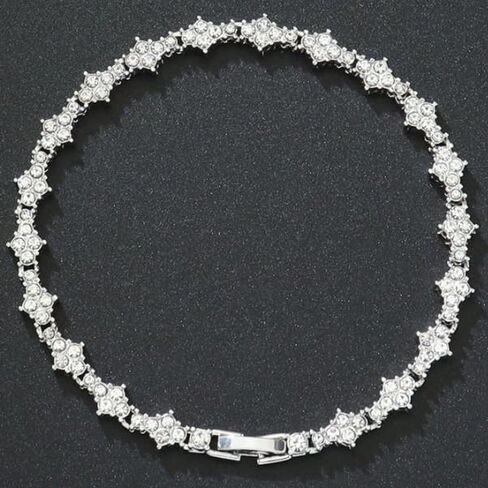 Men’s Stainless Steel Tennis Bracelet with Zirconia – Luxury Polished Chain Bracelet for Men, Durable & Non Tarnish, Modern Minimalist Jewelry for Daily Wear in Saudi Arabia