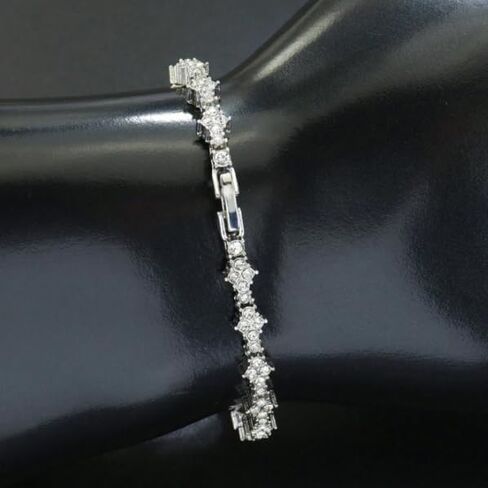 Men’s Stainless Steel Tennis Bracelet with Zirconia – Luxury Polished Chain Bracelet for Men, Durable & Non Tarnish, Modern Minimalist Jewelry for Daily Wear in Saudi Arabia