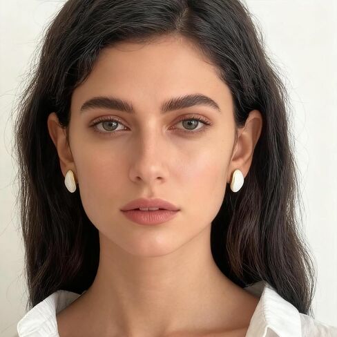 Gold Acrylic Teardrop Earrings Set for Women, 14K Gold Plated Brown Resin Tiger Eye Stud Earrings, Open Drop Chunky Hoops Translucent Hypoallergenic Vintage Fashion Jewelry Gifts in Saudi Arabia