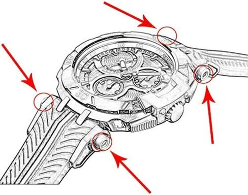 دبوس أنبوبي للساعة متوافق مع ساعة TISSOT T-SPORT T092 T-RACE MOTO GP SPECIAL لون أسود in Kuwait