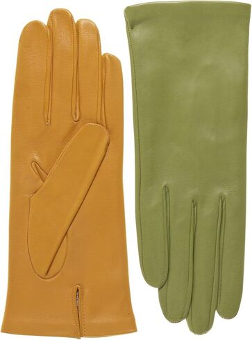 Fratelli Orsini Winter Gloves Sofia Cognac for Women - Lambskin Leather Gloves with silk lining - color Cognac in Saudi Arabia