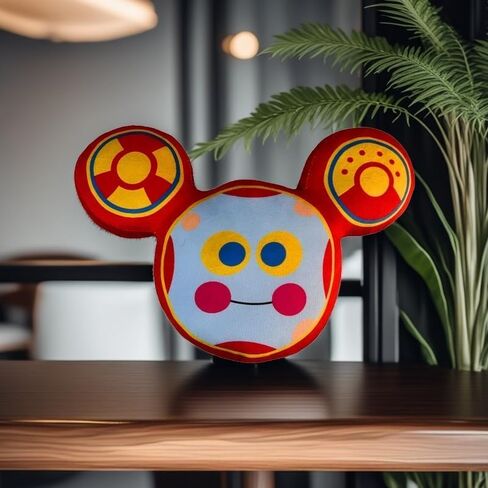 Decorative Mouse Character Plush Pillow Toys, Pink and Blue, Round Face Design with Ears (12inch/30cm) in Saudi Arabia