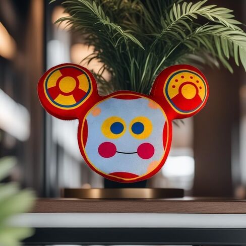Decorative Mouse Character Plush Pillow Toys, Pink and Blue, Round Face Design with Ears (12inch/30cm) in Saudi Arabia