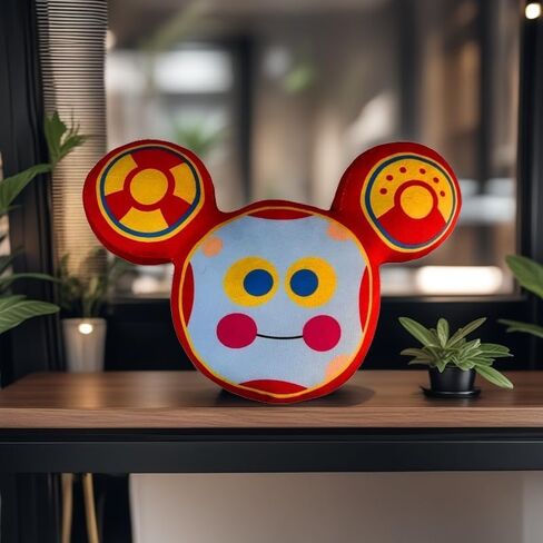 Decorative Mouse Character Plush Pillow Toys, Pink and Blue, Round Face Design with Ears (12inch/30cm) in Saudi Arabia