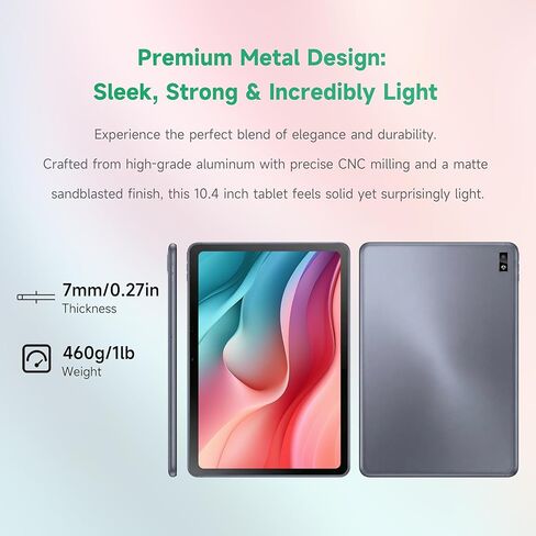 Lincplus T3 Tablet 10.4inchs Tablets Computer Android 2K Screen ، Mediatek Helio G99 ، 6GB RAM + 128GB ROM + Expensed ، 8 + 13MP Camera Dual Camera ، 7000mah ، WiFi ، GPS (T3-6G) in Saudi Arabia