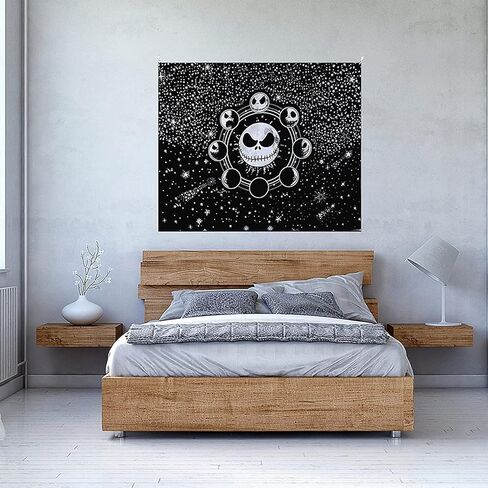 نسيج Nightmare Before Christmas (الحجم: 51.2 بوصة × 59.1 بوصة)، نسيج نجمة سوداء، مادة بوليستر، يمكن غسله في الغسالة، مناسب لتزيين الجدران في غرف النوم، وغرف المعيشة، وصالات النوم المشتركة، وهدية لمحبي الأفلام. in Kuwait