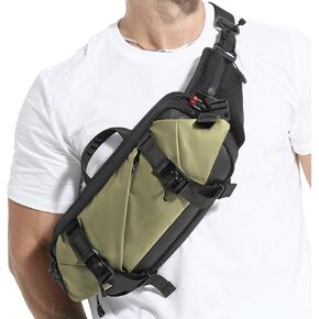 Sling Bag for Men, Expandable Mens Crossbody Bag, Water-resistant Chest Fanny Pack with Adjustable Shoulder Strap, Dry Wet Separation, Magnetic Buckle for Switch 2, EDC, Travel, Hiking, Cycling in Saudi Arabia