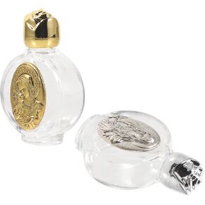 BESPORTBLE 2pcs Small Glass Holy Water Bottles Set, Refillable Clear Holy Water Containers for Home Prayer And Religious Ceremony in Saudi Arabia