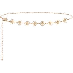 Sun Waist Chain for Women, Gold Flower Belly Chain Belt Stylish Body Jewelry Gift & Decor for Beach Festival Party Outfits in Saudi Arabia