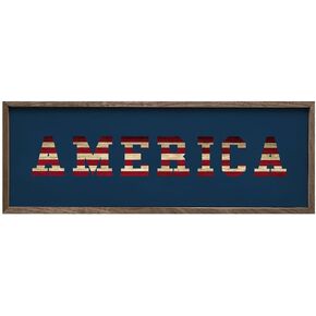 كندريك ديكور وطني للمنزل - ديكورات الخشب الصلب الأزرق الأمريكي في الرابع من يوليو، ديكور يوم الذكرى للمنزل أو المكتب، فن جدار ديكور أمريكانا في الرابع من يوليو، ديكور أمريكي عتيق، 30.48 سم × 10.16 سم in Kuwait