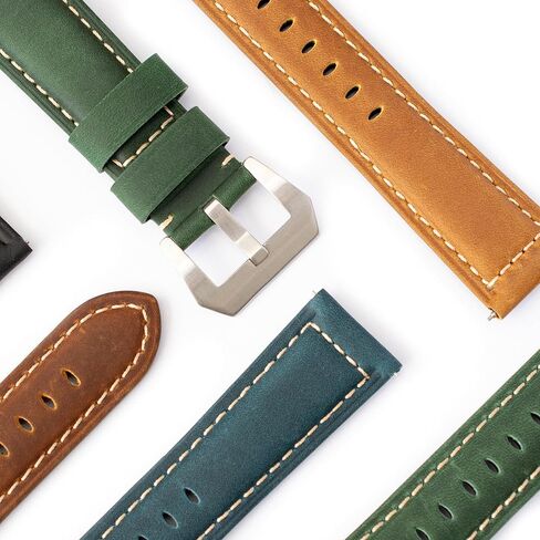 Quick Release Leather Straps For Panerai Watches 20mm 22mm 24mm, Replacement Leather Watch Band With Buckle, Calf Watch Strap For Panerai Watches in Saudi Arabia