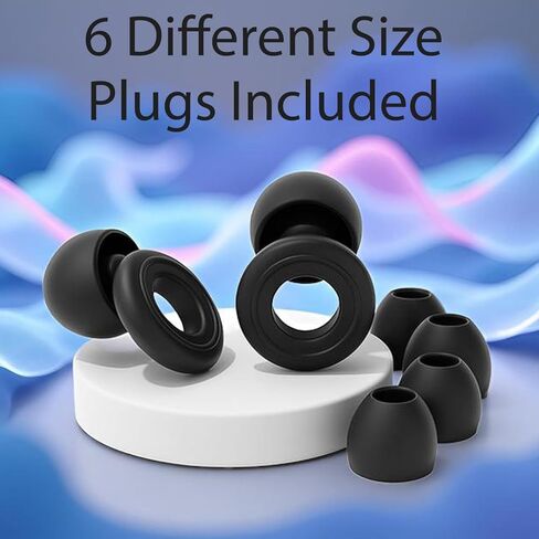 سدادات أذن من السيليكون لإلغاء الضوضاء، تصميم خفيف الوزن، 6 أغطية لأطراف الأذن بأحجام مختلفة، ملاءمة مريحة قابلة للغسل، للنوم والعمل والحفلات الموسيقية والدراسة in Kuwait