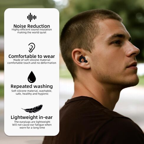 سدادات أذن من السيليكون لإلغاء الضوضاء، تصميم خفيف الوزن، 6 أغطية لأطراف الأذن بأحجام مختلفة، ملاءمة مريحة قابلة للغسل، للنوم والعمل والحفلات الموسيقية والدراسة in Kuwait