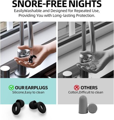 سدادات أذن من السيليكون لإلغاء الضوضاء، تصميم خفيف الوزن، 6 أغطية لأطراف الأذن بأحجام مختلفة، ملاءمة مريحة قابلة للغسل، للنوم والعمل والحفلات الموسيقية والدراسة in Kuwait