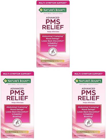 حلول Nature's Bounty Optimal Advanced PMS لدعم الدورة الشهرية ؛ الفترة الإغاثة ملحق دعم PMS للنساء - ChasteBerry ؛ خالية من الهرمونات 60 كبسولات in Kuwait
