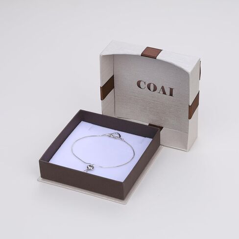 سوار على شكل قلب من COAI للنساء، سوار من الفضة الإسترلينية عيار 925 قابل للتعديل هدية للنساء in Kuwait