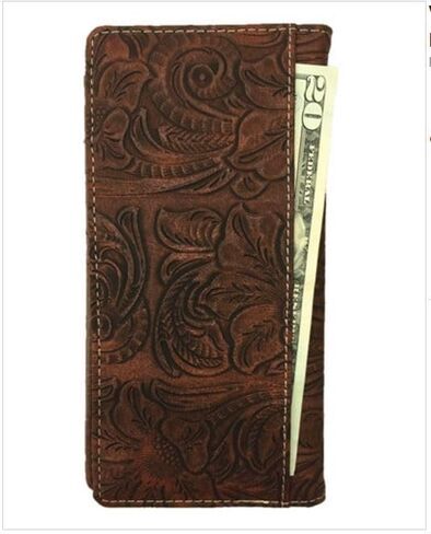 Cross Praying Cowboy Men Wallet Western Bifold Check Book Style W089-30 Brown in Saudi Arabia