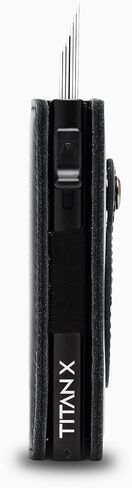 TITAN X Trifold Edition Wallet Compatible with Airtag | Minimalist Metal and Leather Wallet | for Men | for Front Pocket | RFID, Slim, Gift Boxed (Black Leather) in Saudi Arabia