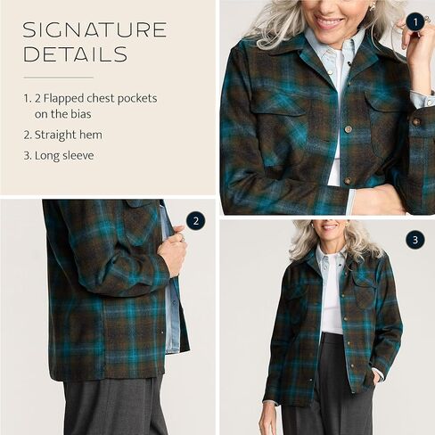 Pendleton Women's Boyfriend Board Shirt, 100% Wool, 29" Length in Kuwait