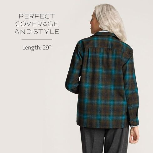 Pendleton Women's Boyfriend Board Shirt, 100% Wool, 29" Length in Kuwait