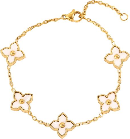 Trendy Four Leaf Clover Bracelet Good Luck Jewelry for Women, Romantic Gifts for Women, Unique Gifts for Birthday, Christmas, Valentine’s Day in Saudi Arabia